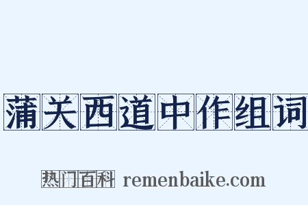 蒲关西道中作组词是什么意思的图片